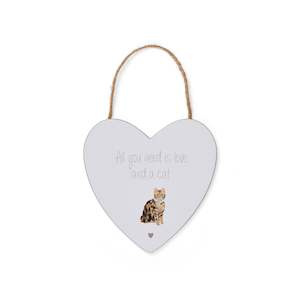 Curious Cats Love Heart Plaque