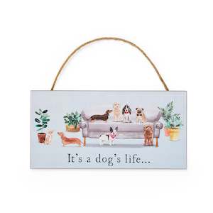 Curious Dogs Dog Life Ractangular Plaque