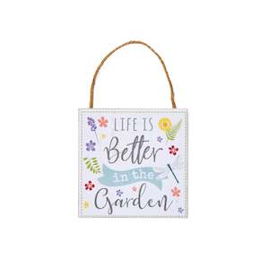 English Meadow Life is Better Sqaure Plaque