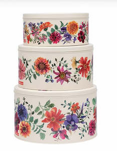 Tinware Collection: Garden Flowers Cake Tins Assorted Sizes