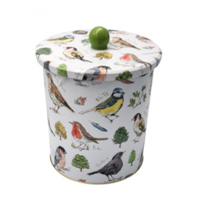 Tinware Collection: MF Bird Song Biscuit Barrel