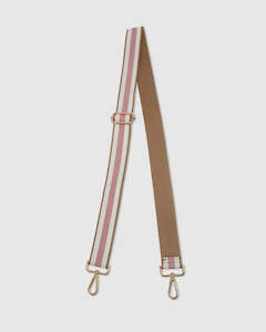 Bag Straps: Stripe Webbing Bag Strap Camel/Pink