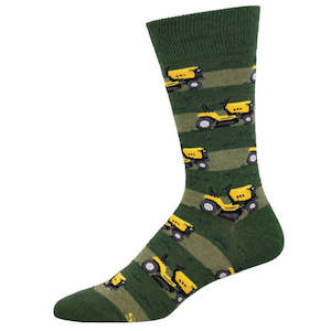 Sock Smith Mens: M Lawn Mower Green Heather Socks