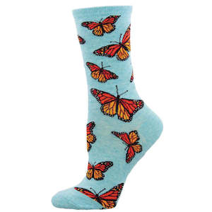 Sock Smith Womans: W Social Butterfly Blue Heather Sock