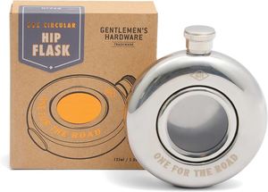 Mens Gifts: Circular Hip Flask One for the Road