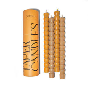 Candles Diffusers: Paddywax Taper Candles Gold 4pack