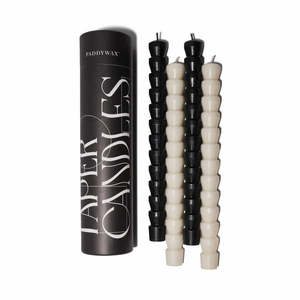 Candles Diffusers: Paddywax Tapper Candles Black & White 4pack