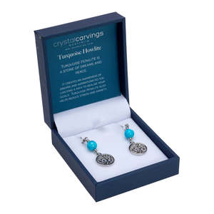 Earrings: Tree of Life Earring Turquoise Howlite
