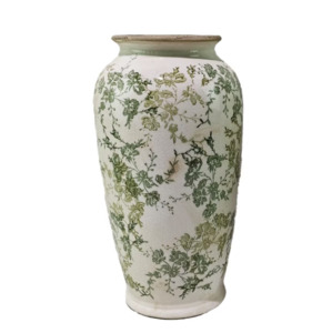 Vase: Green Floral Vase Green 3018
