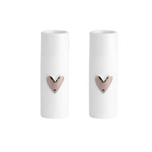Silver Heart Mini Vase Set of 2