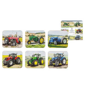 Tractors Then/Now Coaster 6 Pack