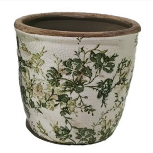 Green Floral Pot Green 3021