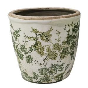 Green Floral Pot Green 3020