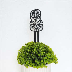 Pots Planters: Acrylic Plant Stake Tiki Black