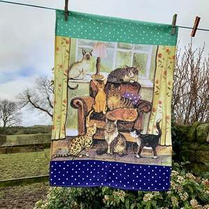 Tea Towels: Cat House Tea Towel