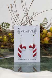 Fabel Flora All: Candy Cane Handcrafted Earrings