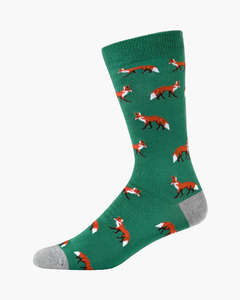 Mens Bamboo Socks: M Foxy Green Bamboo Sock 7-11