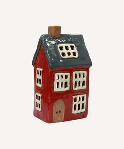 Alsace Tea Light House Navy Roof (YA0055)