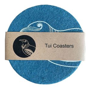 Coasters: Tui On Teal Set of 4 Eco Felt Coaster