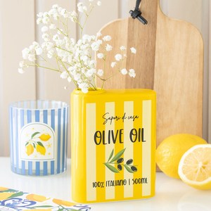 Vase: Olive Oil Tin Shaped Vase