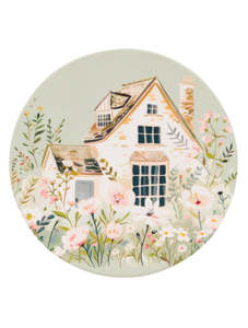 Cottage Grove Green Cottage Ceramic Coaster