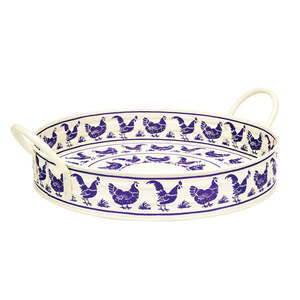 Emma Bridgewater Blue Hens Large Round Handled Tray
