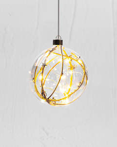 Lamps: Gold Bead Sphere Hanging Glass Light