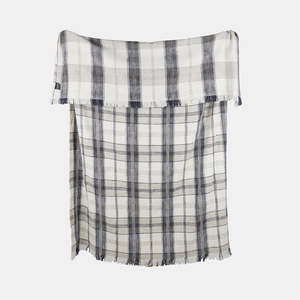 Berry Checked Throw Blue
