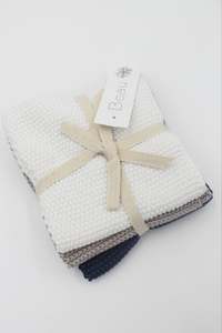 Wash Cloth Set of 3 Navy