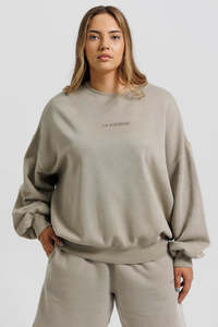 All: ESSENTIAL OVERSIZED CREW NECK SAND