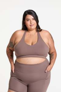 Sports Bras Hine: HALTER NECK BRA COFFEE