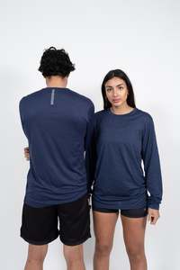 iAthletic Performance Long Sleeve Tee - Navy Marle