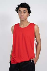 Reversible Basketball Singlet: iAthletic Mens Training Reversible Singlet - Red/White