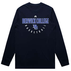 Berwick College Cotton Long Sleeve Tee - Navy