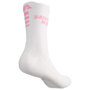 Basketball NSW Elite Socks - White/Pink
