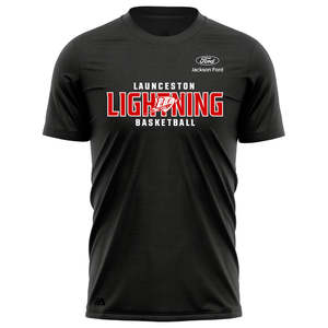 Launceston Lightning Performance Short Sleeve Tee - Black Marle