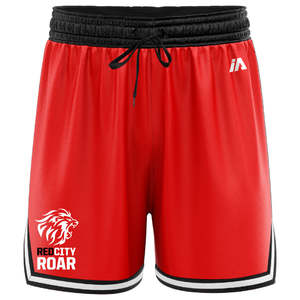 Red City Roar: Red City Roar Casual Shorts with Pockets - Red/Black/White