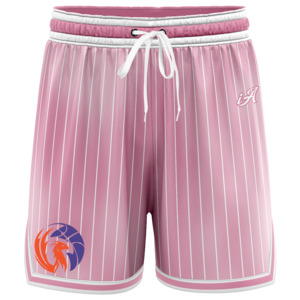 Sunshine Coast Phoenix Casual Shorts with Pockets - Faded Stripe Pink
