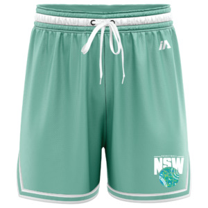 Best Selling Collection: Basketball NSW Indigenous Textured Logo Casual Shorts - Mint/White