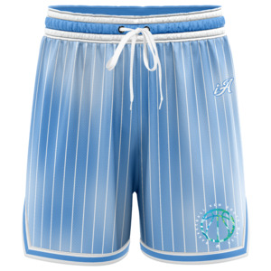 Basketball NSW Indigenous Circular Logo Casual Shorts - Faded Stripe Blue