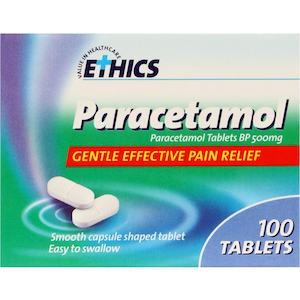 Adult Anti Inflammatories Pain Fever: Ethics Paracetamol 500mg Tablets 100 - Maximum of 1 Packet Per Customer