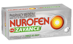 Adult Anti Inflammatories Pain Fever: Nurofen Zavance Tablets 72 - Limit of 1 Packet Per customer