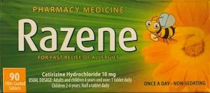 Razene (Cetirizine Hydrochloride) 10mg Tablets 90 - Limit of 1 Packet per Order