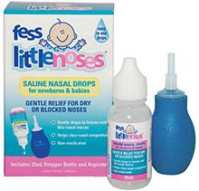 Nasal Sprays Drops: FESS Little Noses Saline Nasal Drops 25ml and Aspirator