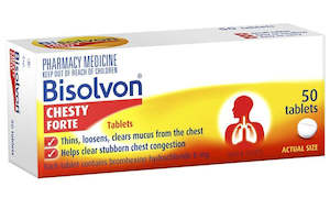 Adult Cold Flu: Bisolvon Chesty Forte Tablets 50