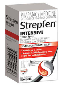 Sore Throat Treatments: Strepfen Intensive Throat Spray 15ml