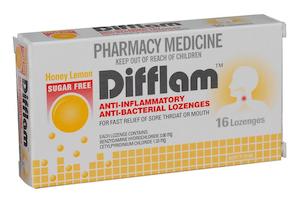 Difflam Lozenges Honey & Lemon Sugar Free 16