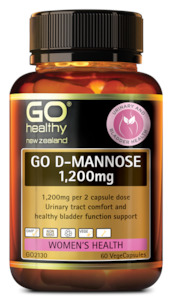 Cystitis Remedies: Go Healthy D-Mannose 1200mg VegeCapsules 60