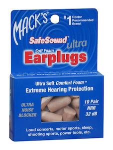 Earplugs: Macks SafeSound Ultra Soft Foam Earplugs 10 Pairs