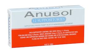 Haemorrhoid Ointments: Anusol Suppositories 12